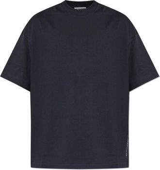 Jil Sander Logo Print T-shirt - Heren - T-shirts - Blauw - L - Katoen - Tops