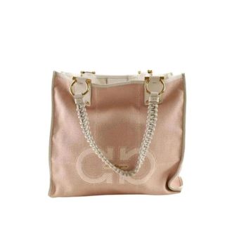 Ferragamo Pre-owned Cabas Schoudertas - Dames - Pre-owned - Beige - Maat: ONE Size Katoen
