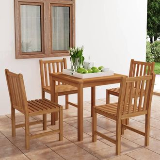 vidaXL Conjunto De Comedor De Jard&iacute;n De 5 Piezas, 80 X 80 Cm, Madera Maciza De Teca Vidaxl