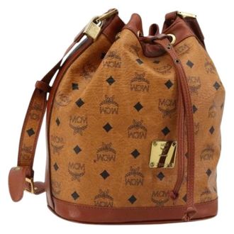 MCM Pre-owned Bucket Bags, female, Brown, Size: ONE SIZE Pre-owned Bucket Bag
