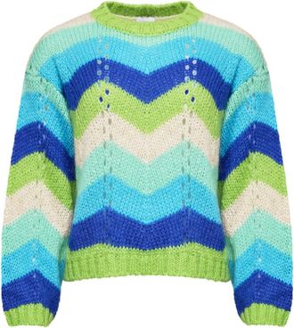 Lind Vind i H&aring;ret Sweater - Dames - Ronde hals truien - Veelkleurig - S/M - Truien & Vesten