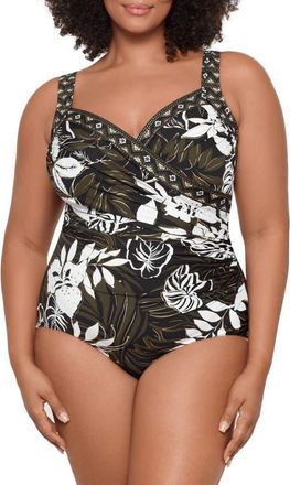 Miraclesuit Elle Dorado Sanibel Underwire One-Piece Swimsuit in Blm at Nordstrom, Size 24W