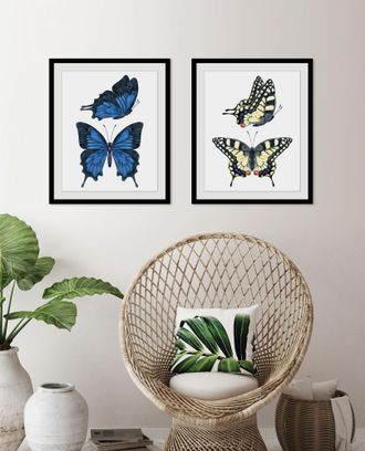 Queence Bild »Amanda« Insekten Kunst Schmetterlinge 1 Stk. tlg. HD Premium Poster-Druck inkl. Holzrahmen