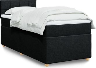 vidaXL Vidaxl - Cama Box Spring Con Colch&oacute;n Tela Negro 90x190 Cm