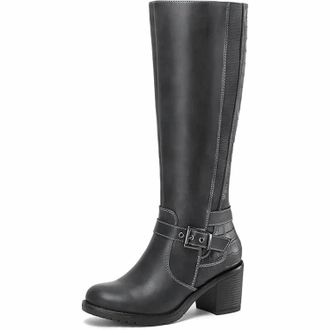 mysoft Womens Knee High Side Zip Boots In Gray