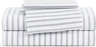 Tommy Hilfiger Joshua Tree Stripe Cotton Percale Sheet Set in White/dark Blue/red at Nordstrom, Size Twin Xl