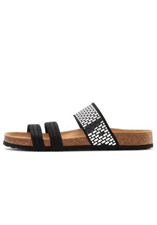 Lascana Pantolette »Mule, Sandale, offener Schuh,« mit Komfortkorkfussbett aus Leder und elastischen Riemchen