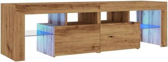 vidaXL Vidaxl - Mueble de tv luces led madera roble artisan 140x36,5x40 cm