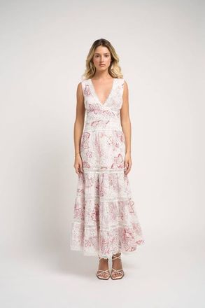 Guadalupe Design Naina Long Dress in Red at Nordstrom, Size Medium