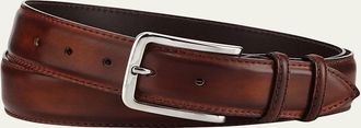Bontoni Mens 35mm Burnished Leather Belt