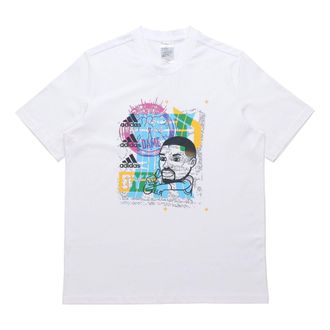 adidas Dame Avatar Bye Lillard Basketball Sports Printing Loose Round Neck Short Sleeve White GP3434