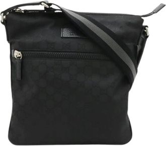 Gucci Pre-owned GG Nylon Crossbody Bag - Dames - Vintage Schoudertas - Zwart - ONE Size - Nylon - Vintage