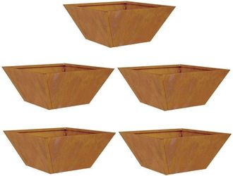 vidaXL Garden Bowl Planter 5 pcs Rusty 35 x 35 x 15 cm Vidaxl