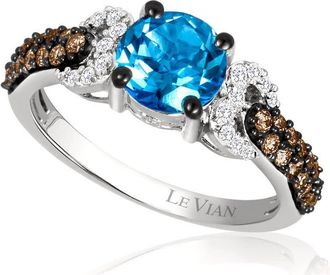 Le Vian Ladies Ocean Blue Topaz Rings set in 14K Vanilla Gold