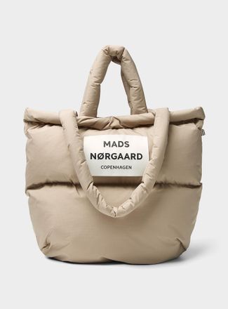 Mads Norgaard Womens Pillow solid rugged fabric puffy tote bag