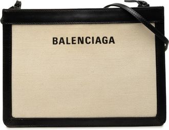 Balenciaga Pre-owned Balenciaga Canvas Navy Pochette Crossbody Unisex QUSV5KE00RIG5G4L