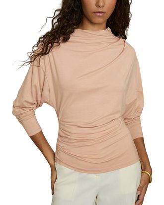 Reiss Daisy Drape Long Sleeve T-Shirt