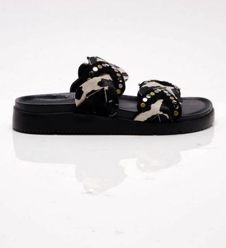 Free People Womens Leo Sandal In Cow Hair-On