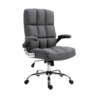 Hhg Hhg - Silla De Oficina 489, Silla Giratoria Ejecutiva Silla De Escritorio, Regulable En Altura, Tela/textil Gris Oscuro