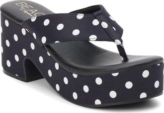 Matisse Footwear Bonnie Platform Flip Flop in Black Dot at Nordstrom, Size 6
