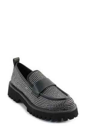 Karl Lagerfeld Grady Crystal Lug Sole Loafer in Black at Nordstrom Rack, Size 5.5