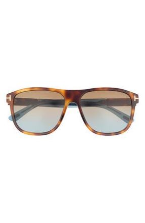 Tom Ford 58mm Square Sunglasses in Blonde Havana /Gradient Brown at Nordstrom Rack