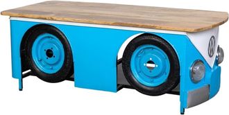Wanderlust Deco Furgoneta mesa de centro de metal azul 130x60x46