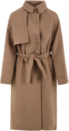 Glox Double-Breasted Coats - Coats - Mujer - Beige - 2XL