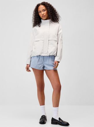 Twik Womens Buttoned stand collar twill jacket