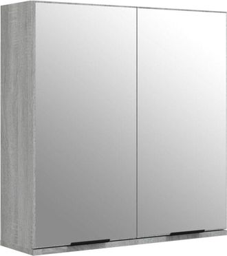 vidaXL Armario de baño con espejo color gris Sonoma 64x20x67 cm Vidaxl