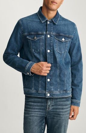 Mavi Drake Denim Trucker Jacket in Mid Brushed Classic Vintage at Nordstrom, Size X-Large