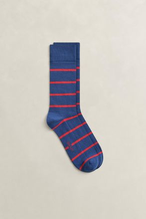 GANT Men Striped Rib Socks (43-45) VINTAGE BLUE