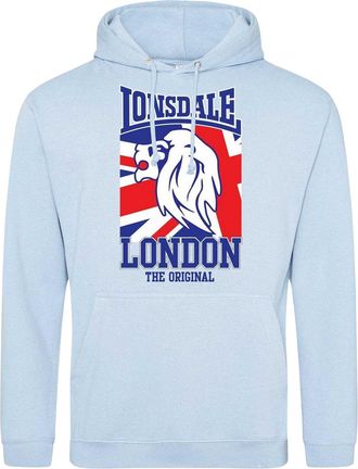 Lonsdale Heren-hoodie met het originele logo (Licht Blauw)