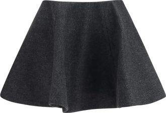 Ganni Minigonna in misto lana - - Skirts - Donna - Grigio - M