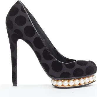 Nicholas Kirkwood Casati velvet pearl platform pumps