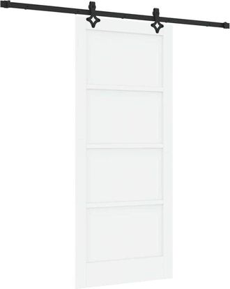 vidaXL Puerta Corredera Manual Blanco Y Negro 86 X 198.5 Cm Vidaxl