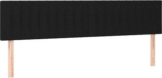 vidaXL Cabecero con led de tela negro 200x5x78/88 cm Vidaxl