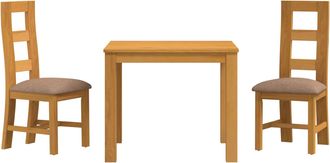 vidaXL Conjunto De Comedor 3 Uds. Gris Madera De Roble S&oacute;lido Vidaxl