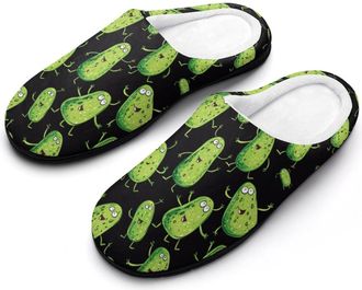 Generic Cute Dill Pickle Fashion Cotton Slippers for Women Memory Foam House Slippers Non-Slip House Bedroom Shoes