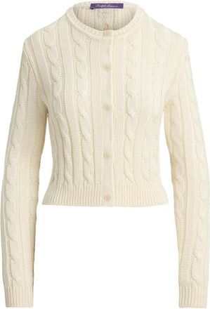 Ralph Lauren Collection Kabelgebreid vest met knopen - Beige
