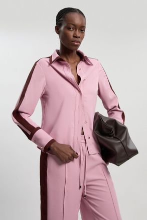 Karen Millen Womens Twill Contrast Hardware Collared Woven Shirt - Pink - Size 10 UK