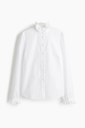 H&M Bluse mit Volantkragen - Weiss