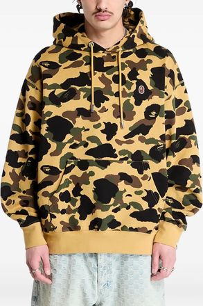 A Bathing Ape Felpa One Point camouflage con cappuccio e motivo jacquard - Giallo