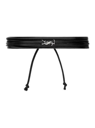 Saint Laurent Black Cassandre Multi-Coil Bracelet
