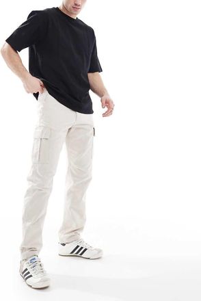 Jack & Jones loose fit cargo pants in beige-Neutral
