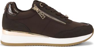 Kurt Geiger Womens Lina2 Sneakers - Brown Fabric - Size UK 4