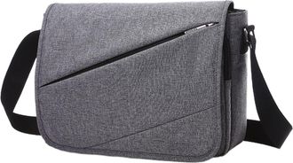 Generic Mens Shoulder Bag Canvas Crossbody Bag for Office Workers and Business Travelers Daily Commute and Professional Use (Gray, 11.02 &times; 7.09 &times; 5.91 in)