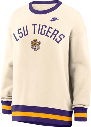 Nike LSU Legacy Nike Womens College Oversized Pullover Crew in Brown | 040H0JHMLOV-526