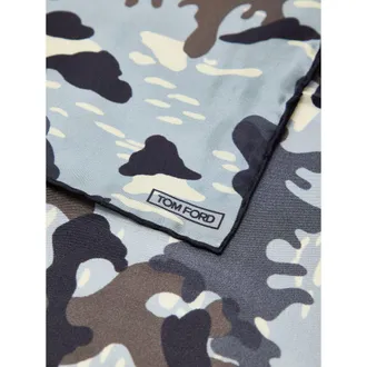 Tom Ford Mens Gray Silk Pocket Square Accessory