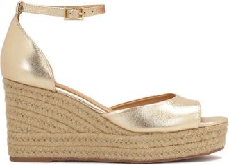 Kazar Gouden sandalen op anker bedekt met jute koord - Dames - Sleehakken - Geel - 37 EU - Jute - Schoenen